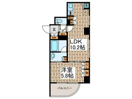 ドゥーエ五反田(1LDK/4階)の間取り写真