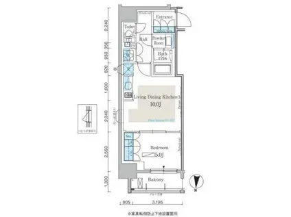 パークアクシス日本橋本町(1LDK/13階)の間取り写真
