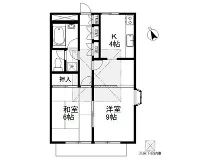 山本ハイツ(2K/1階)の間取り写真