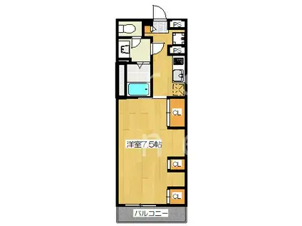 リブリ・ひだまり(1K/1階)の間取り写真