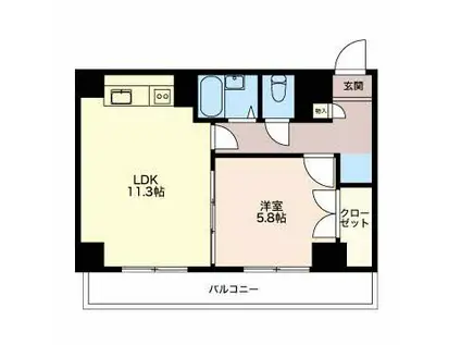 ステーションビラKIII(1LDK/8階)の間取り写真