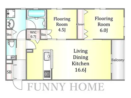 ガーデンコート大崎(2LDK/3階)の間取り写真