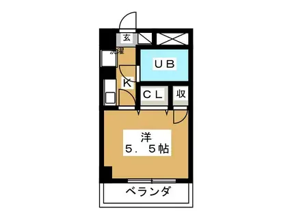 クリオ鶴見伍番館(1K/4階)の間取り写真