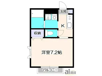 ラヴィーテ(1K/1階)の間取り写真