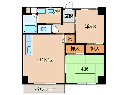 メゾン・ド・スタシオン(2LDK/2階)の間取り写真