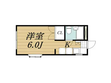 ウッドストック(ワンルーム/1階)の間取り写真