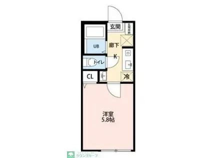 サウス LAGOON大岡1丁目(1K/1階)の間取り写真