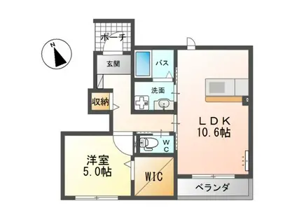 スターテラスYOSHIDA(1LDK/1階)の間取り写真