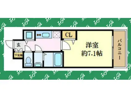 プレサンス金山コネクト(1K/2階)の間取り写真