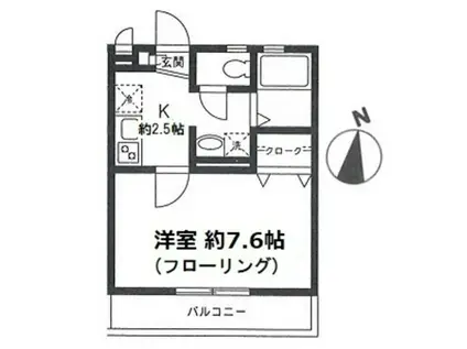 N-47(1K/2階)の間取り写真