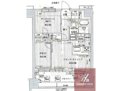 サンクレイドル夕陽丘ザ・レジデンス(1SLDK/9階)の間取り写真