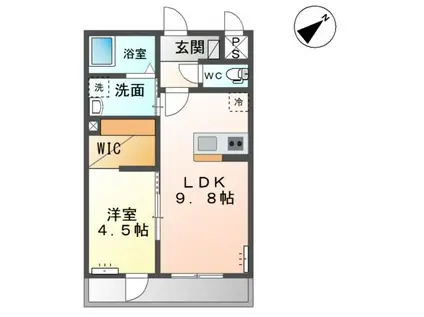 SPAZIO FELICE(1LDK/1階)の間取り写真