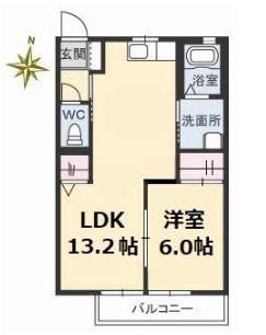 アスリートVII(1LDK/2階)の間取り写真
