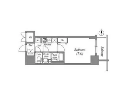 SHOKEN RESIDENCE名古屋(1K/13階)の間取り写真