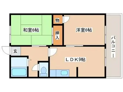 カーサ歌敷(2LDK/2階)の間取り写真