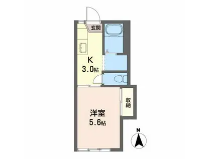 ライラックA(1K/1階)の間取り写真