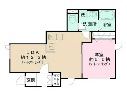 サンコート荒川(1LDK/1階)の間取り写真