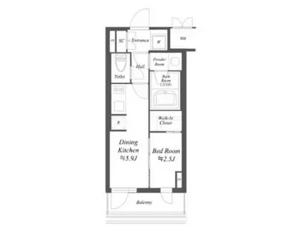 AIFLAT文京本駒込(1DK/4階)の間取り写真