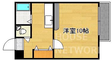 ベルメール北大路(1K/2階)の間取り写真