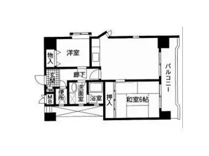 ノバカネイチ扇町(2LDK/5階)の間取り写真
