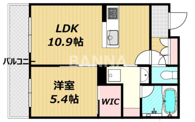 フィオーレ(1LDK/1階)の間取り写真