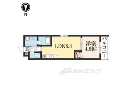 サクシード両替町(1LDK/2階)の間取り写真