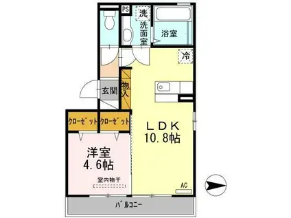 アーバンキューブ(1LDK/3階)の間取り写真