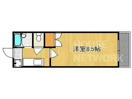 銀頂ハイツ(1K/2階)の間取り写真