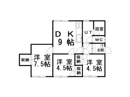 石田マンション2(3DK/2階)の間取り写真