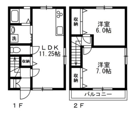 アドバンス乙多見A(2LDK/1階)の間取り写真