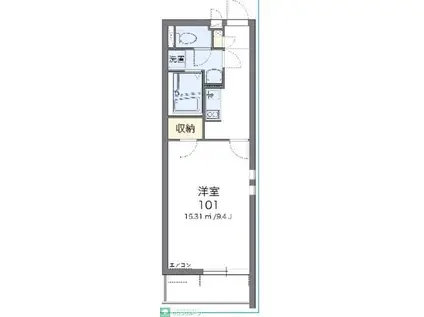 クレイノシャンティ浦和(1K/2階)の間取り写真