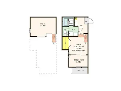 グランレジデンス(2K/2階)の間取り写真