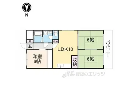 第6サンコウヒルズ西館(3LDK/3階)の間取り写真