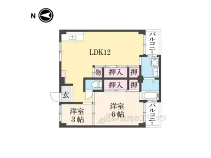 ビレッジハウス見瀬(3DK/2階)の間取り写真