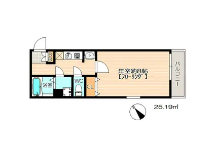 リブレア新川崎(1K/2階)の間取り写真