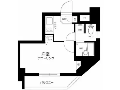 スカイコートお茶の水女子大前第2(1K/3階)の間取り写真