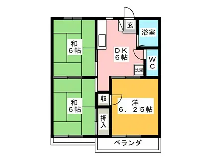 タウニィ粕谷(3DK/2階)の間取り写真