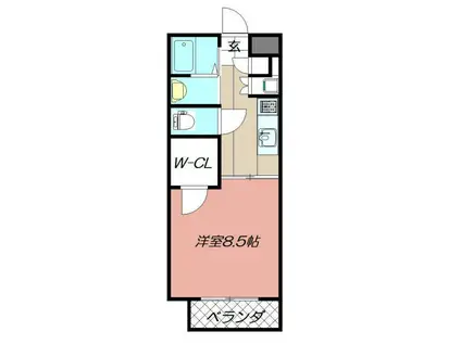 アクア清水(1K/1階)の間取り写真