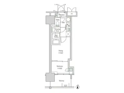 ブルックサイドレジデンス木場(2K/8階)の間取り写真