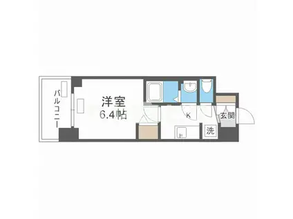 プレサンス新大阪イオリア(1K/6階)の間取り写真