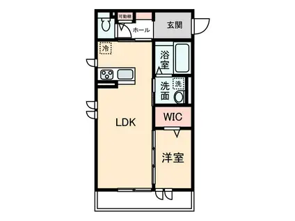 ファミール湘南A(1LDK/1階)の間取り写真