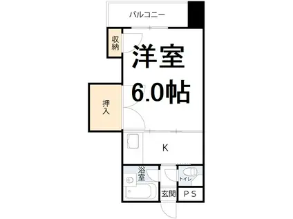 COLLECTION中崎I(1K/6階)の間取り写真