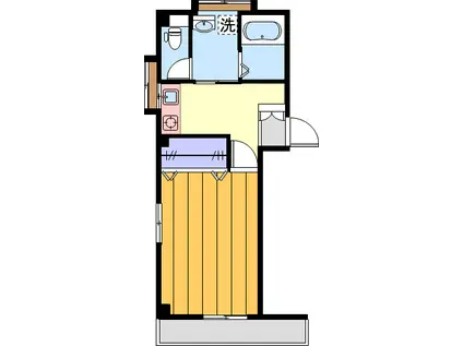 グリーンパーク(1K/2階)の間取り写真