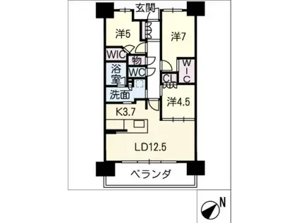 パークホームズ日進ゲートマーク(3LDK/9階)の間取り写真