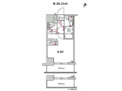 スカイコートパレス西横浜(ワンルーム/3階)の間取り写真