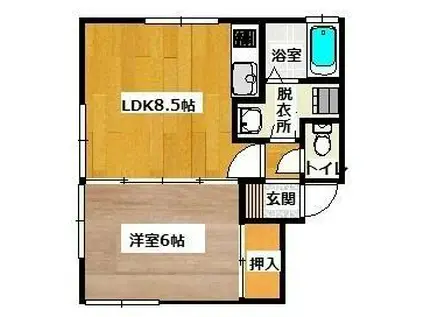 コーポサンクリアー(1LDK/2階)の間取り写真