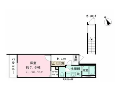 LAUREL墨田(1K/1階)の間取り写真