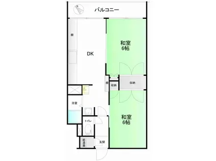 向島ハイツ(2DK/4階)の間取り写真