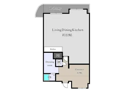 アバンテ岡山壱番館(1LDK/2階)の間取り写真