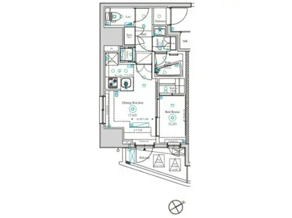 AXAS駒込アジールコート(1DK/4階)の間取り写真